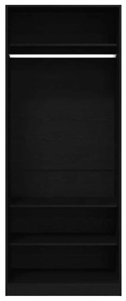 Guarda-Roupa Preto Carvalho 80 x 50 x 200 cm - Madeira de Engenharia