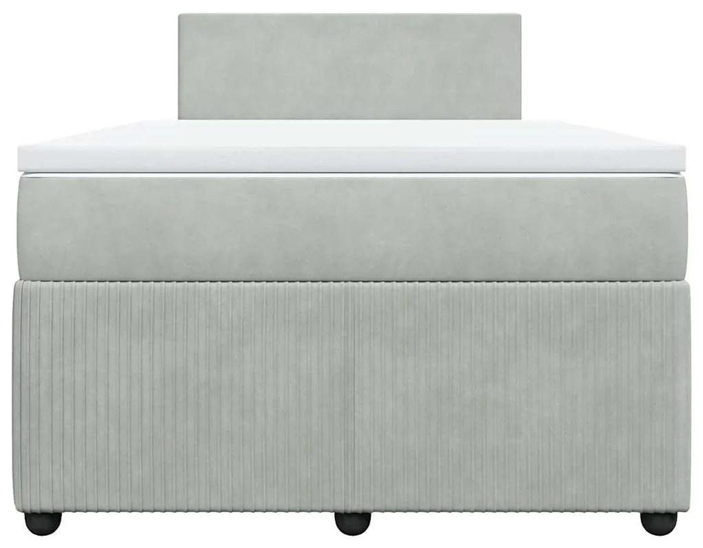 Cama boxspring com colchão 120x190 cm veludo cinzento-claro