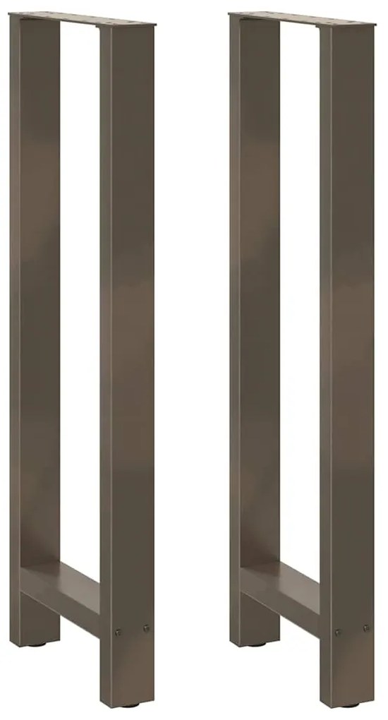 Pés de mesa de bar em aço natural, 2 peças, 40x (110-111) cm, aço