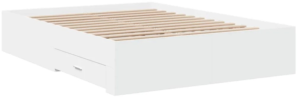 Estrutura de cama c/ gavetas 140x190cm derivados madeira branco