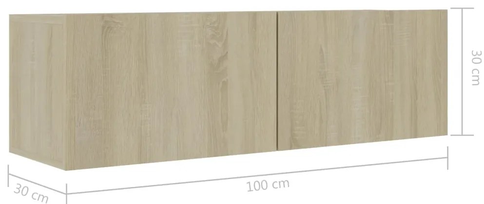 8pcs conjunto de móveis de TV derivados madeira carvalho sonoma