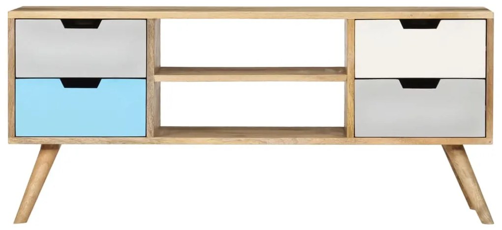 Móvel de TV 110x35x48 cm madeira de mangueira maciça