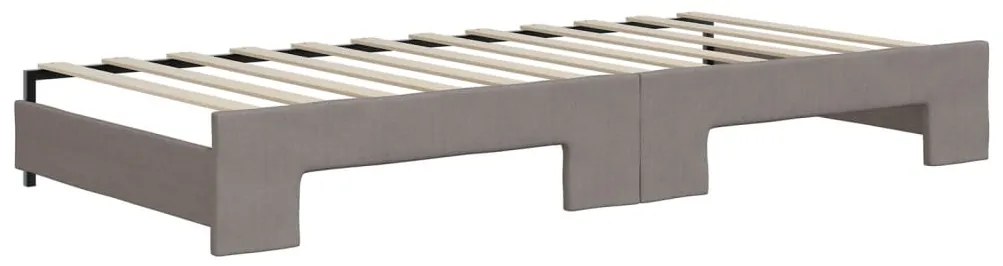 Sofá-cama com gavetão 90x200 cm tecido cinzento-acastanhado