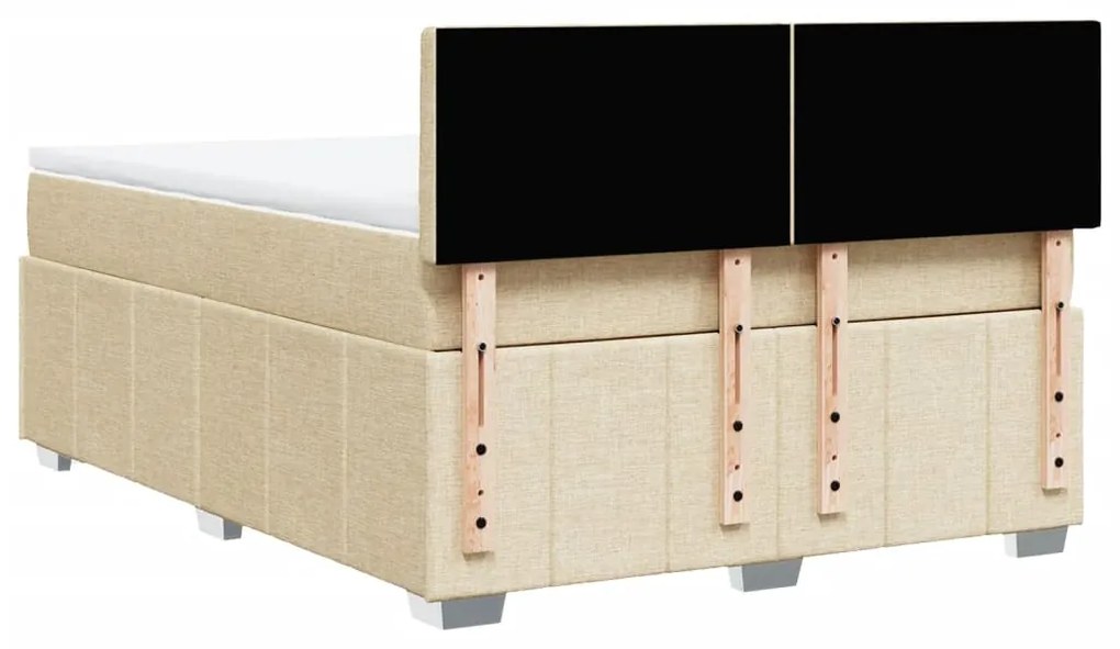 Cama com molas/colchão 140x200 cm tecido cor creme