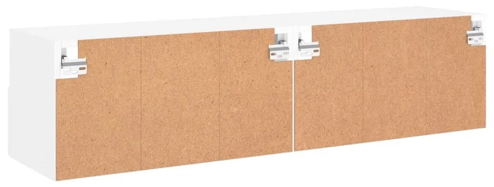 Móveis de parede p/ TV 2pcs 60x30x30cm derivados madeira branco