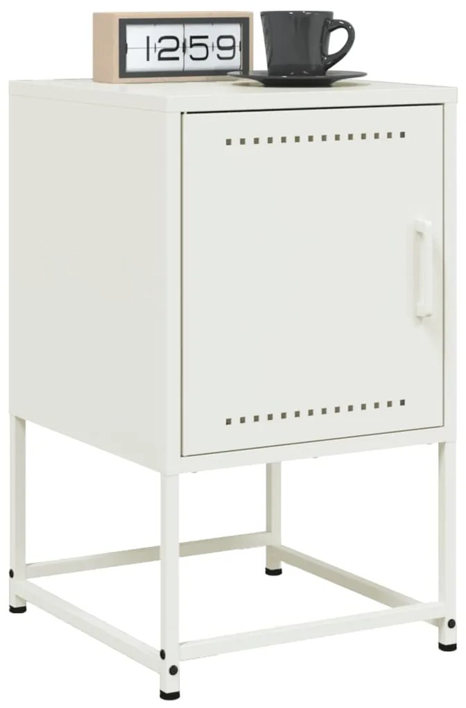 Mesa de cabeceira 36x39x60,5 cm aço branco