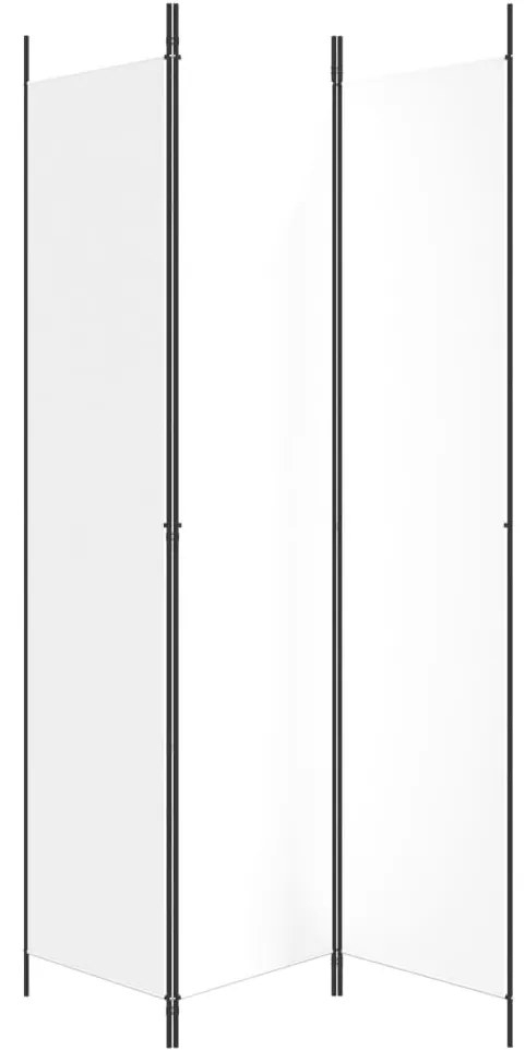 Biombo com 3 painéis 150x220 cm tecido branco