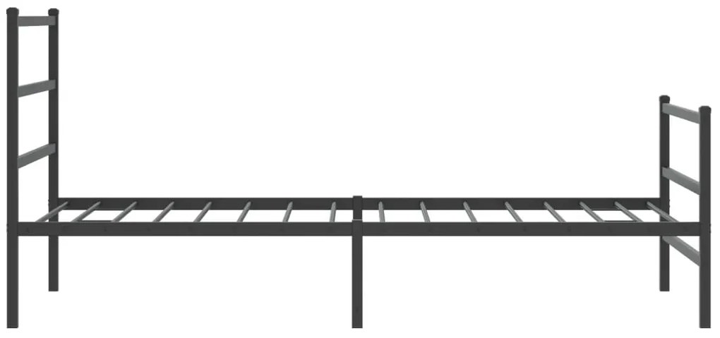 Estrutura de cama com cabeceira e pés 100x200 cm metal preto