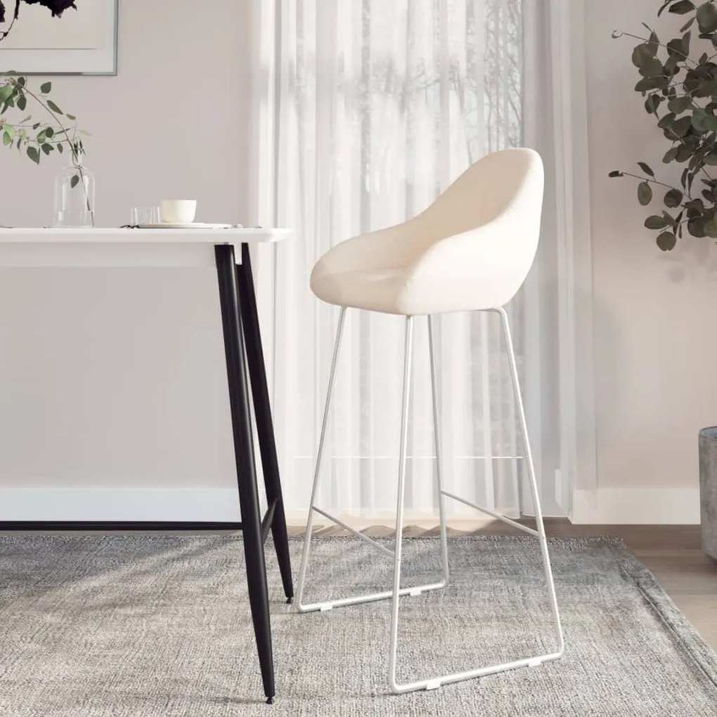 vidaXL Banco de bar veludo cor creme