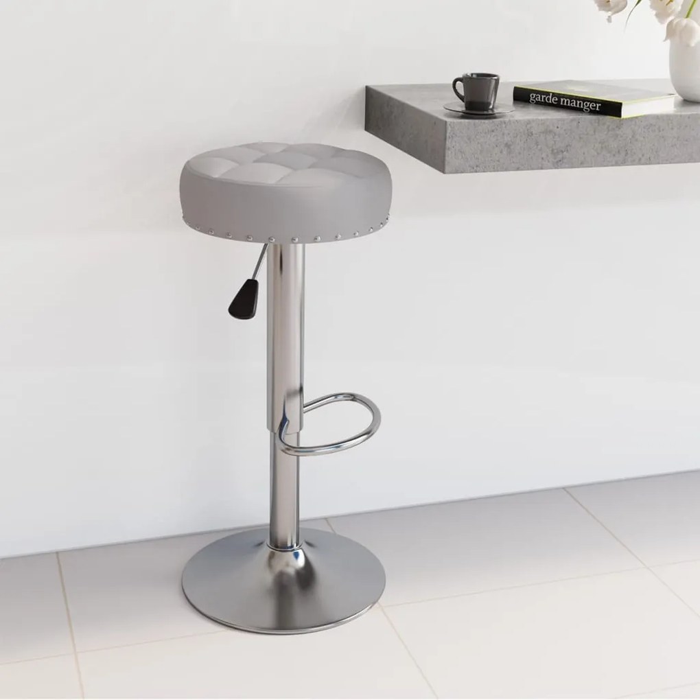 vidaXL Banco de bar tecido cinzento