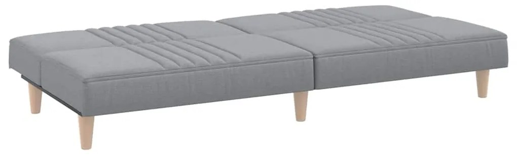 Sofá-cama tecido cinzento-claro