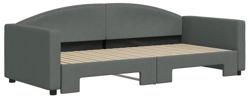 Sofá-cama com gavetão 90x200 cm tecido cinzento-escuro