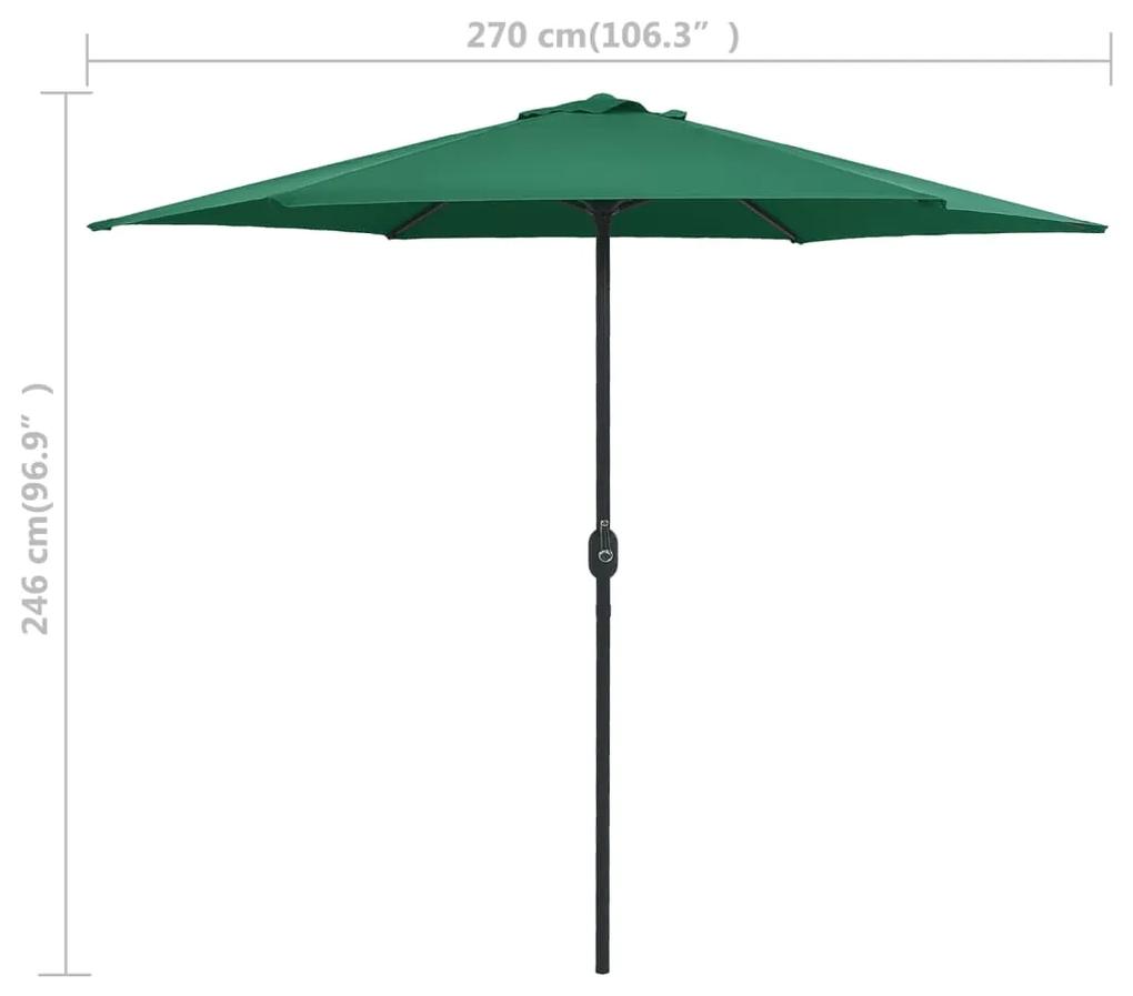 Guarda-Sol Luce com Manivela - 270cm - Verde - Design Moderno
