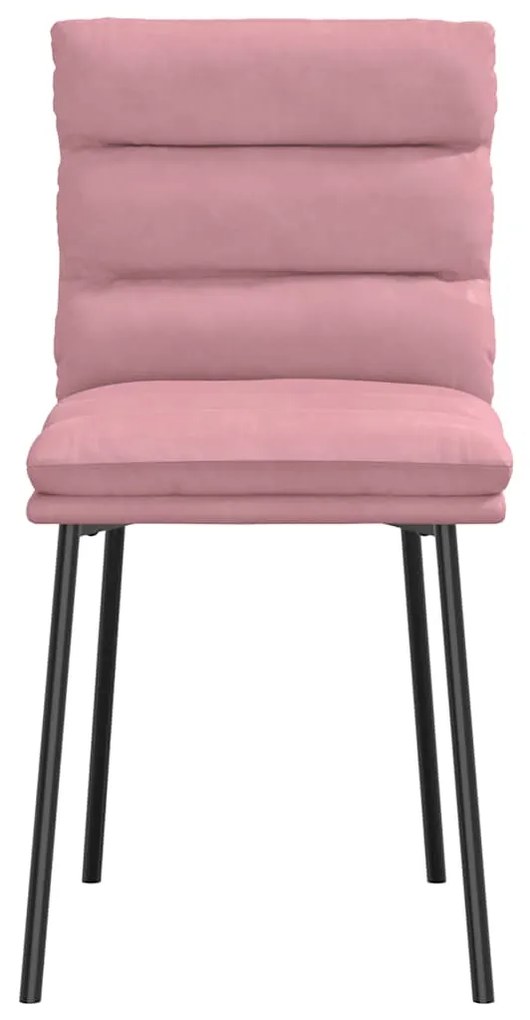 Cadeiras de jantar 2 pcs veludo rosa