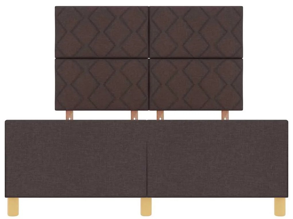 Estrutura de Cama vidaXL Castanho Escuro 140x200 cm em Tecido