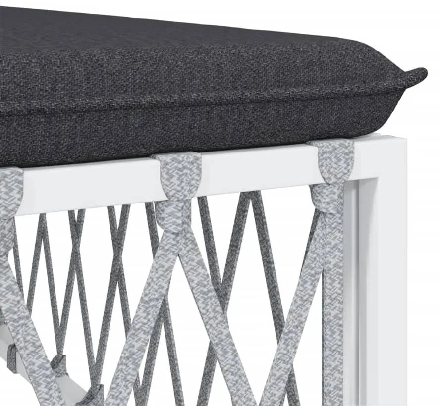 5 pcs conjunto lounge de jardim com almofadões aço branco