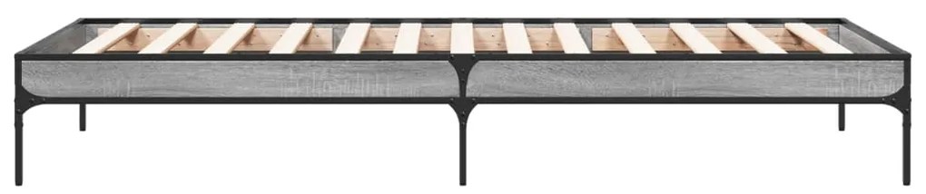 Estrutura cama 100x200 cm derivados madeira/metal cinza sonoma