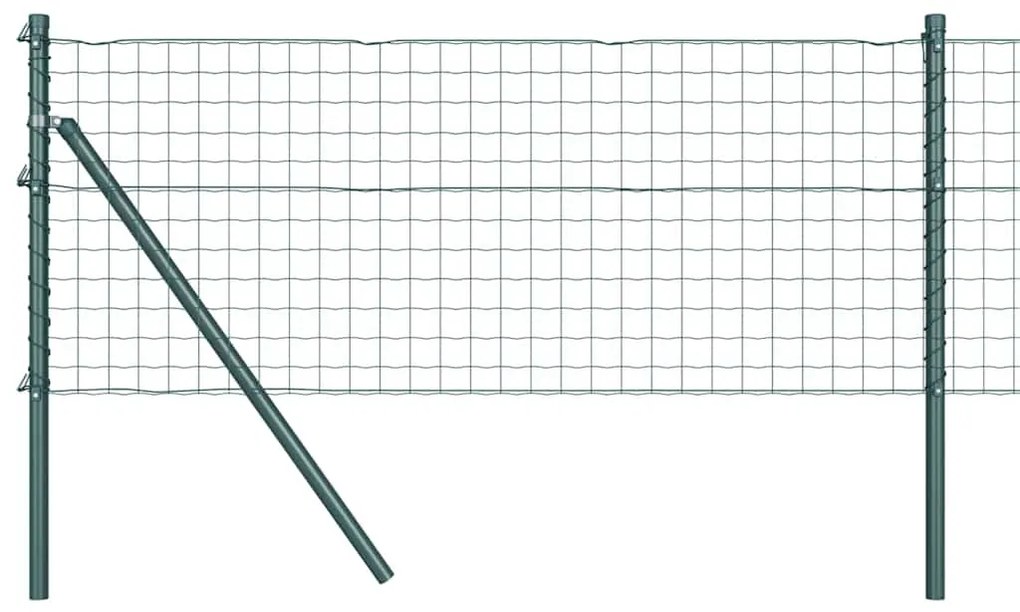 Cerca Euro com 13 postes 0,4x50m em aço galvanizado verde