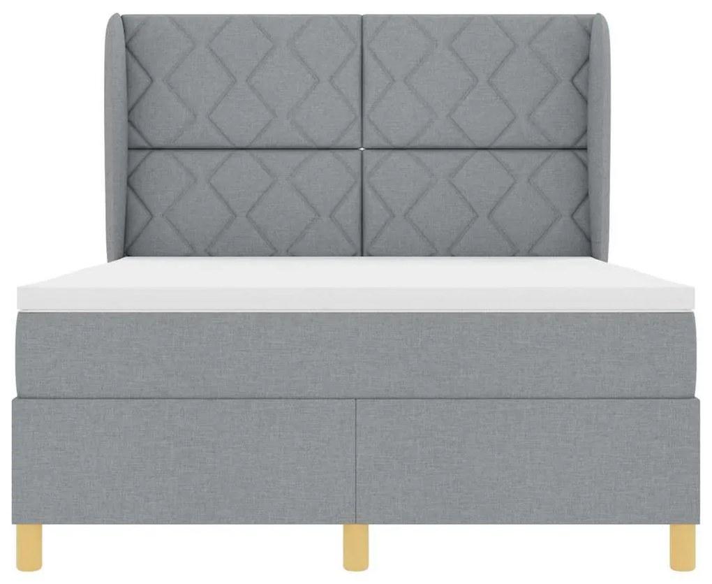 Cama Box com Colchão vidaXL Cinza Claro 140x200 cm Tecido