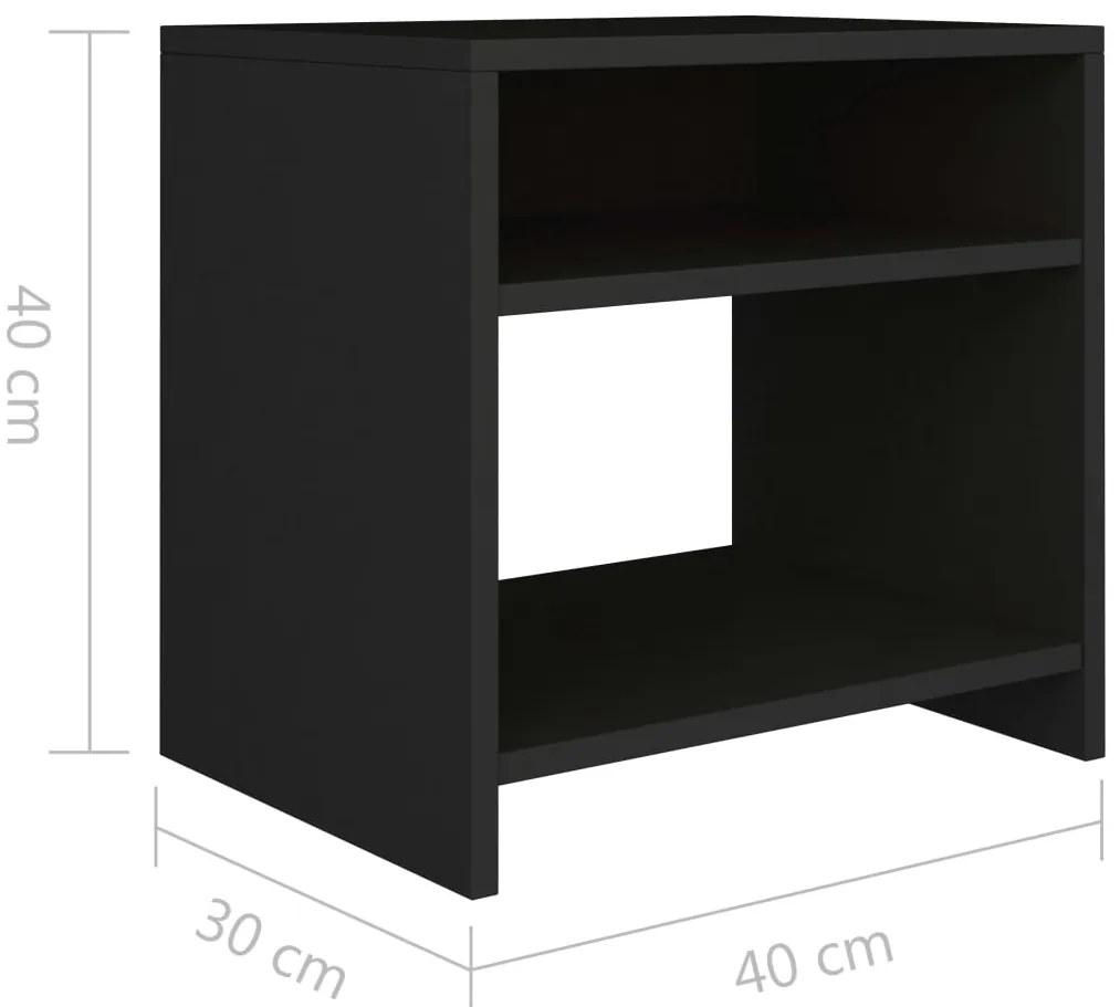 Mesa de cabeceira 40x30x40 cm derivados de madeira preto