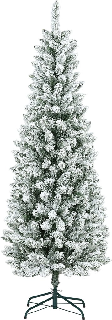 HOMCOM Árvore de Natal Artificial Coberta de Neve 180 cm com 479 Ramos e Suporte de Metal Árvore Natalícia para Sala Interior Verde | Aosom Portugal