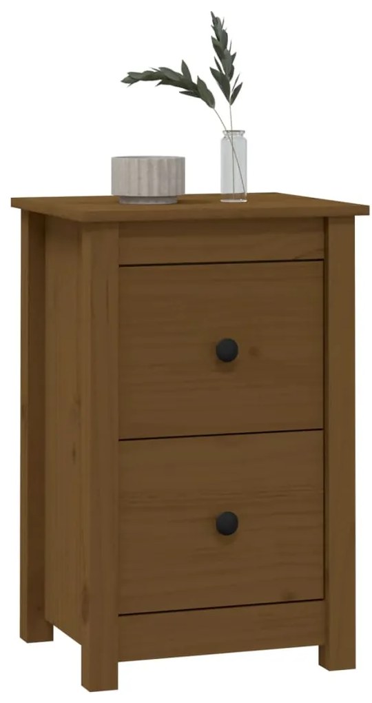 Mesa de cabeceira 40x35x61,5 cm pinho maciço castanho mel