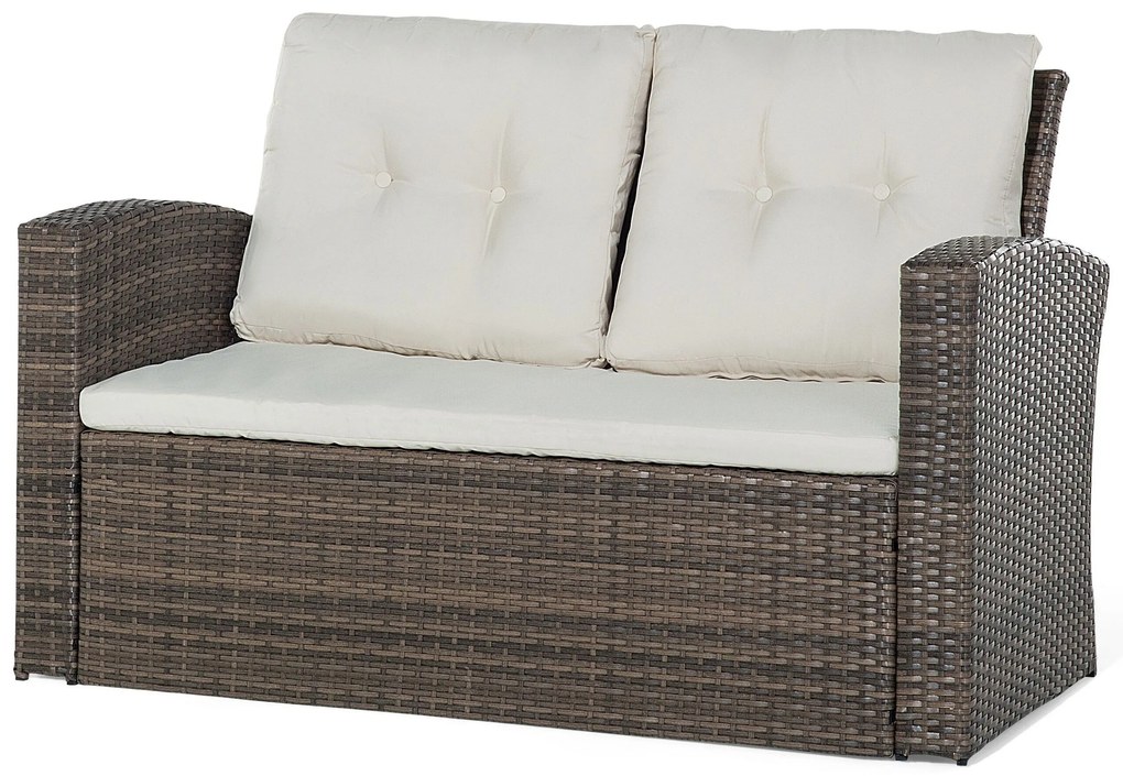 Conjunto de jardim em rattan castanho com 4 lugares LUCA Beliani