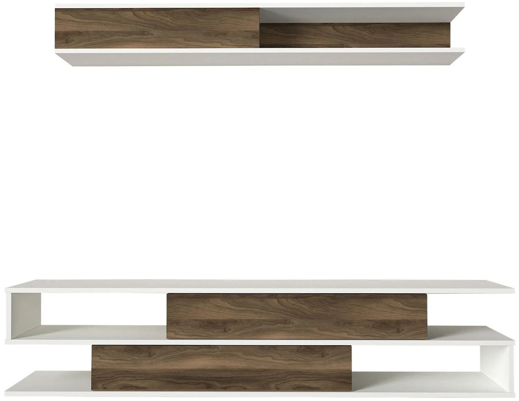 Unidade de TV Manyetik – Branco, Nogueira – 176x39,6x31,5 cm | Tribo H