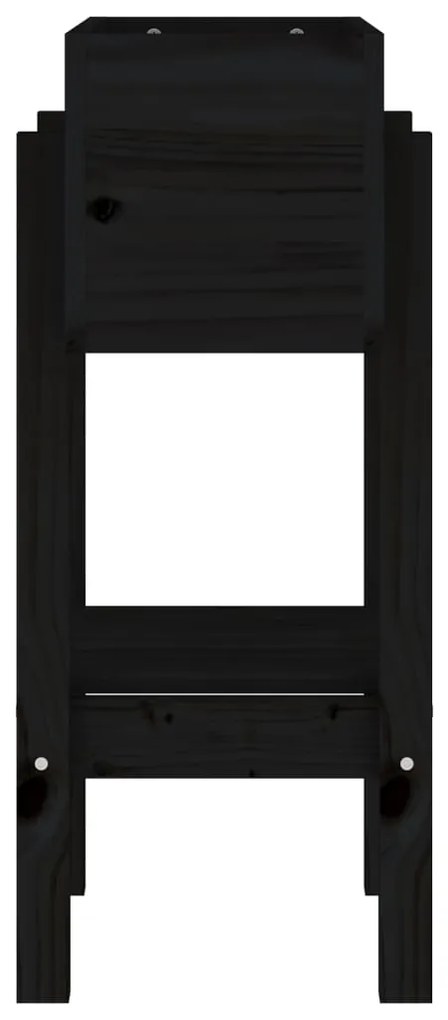 Vaso/floreira de jardim 62x30x69 cm pinho maciço preto