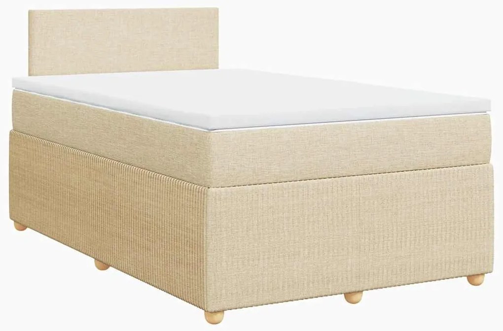 Cama com molas/colchão 120x200 cm tecido cor creme