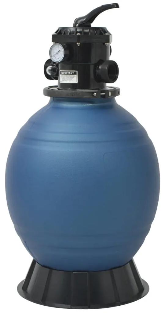Filtro de areia p/ piscina válvula de 6 posições azul 460 mm