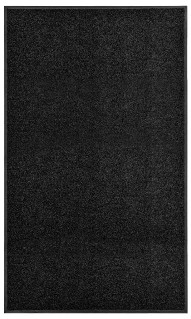 Tapete de porta lavável 90x150 cm preto