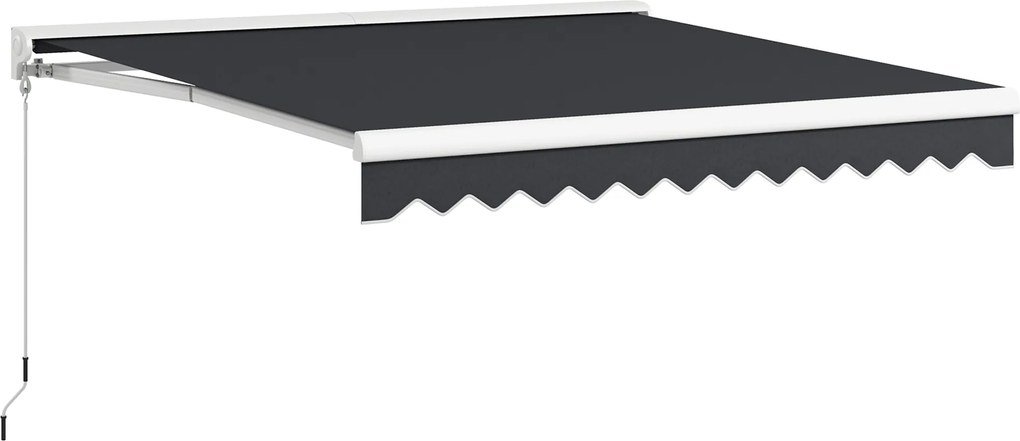 Outsunny Toldo retrátil elétrico e manual dim. 295L x 250l cm telecomando incluído alu. Poliéster de alta densidade, cinza | Aosom Portugal