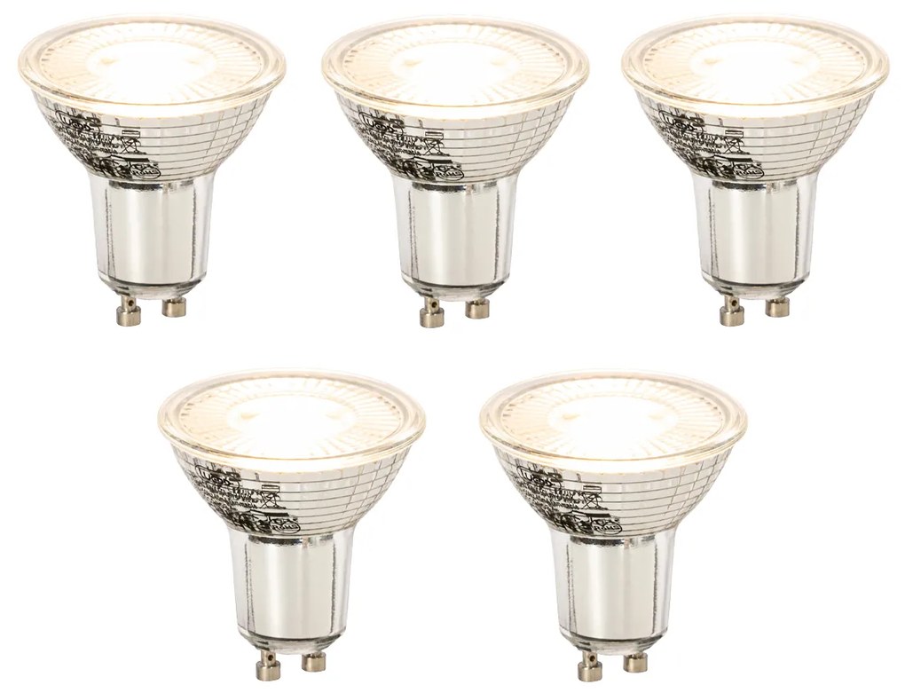 Conjunto de 5 lâmpadas LED GU10 reguláveis 8W 650lm 2700K