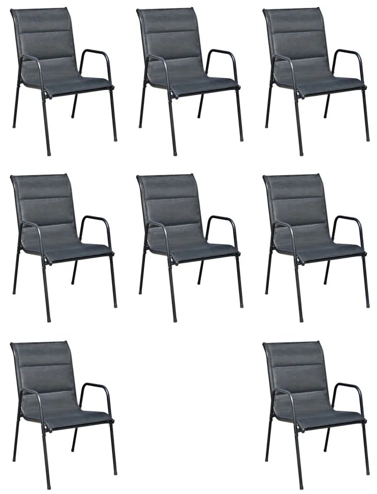 Conjunto de jantar para jardim 9 pcs preto