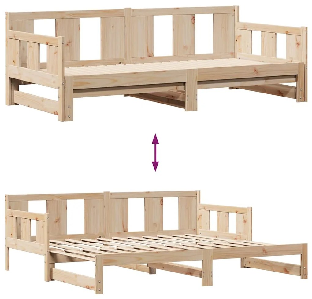 Sofá-cama com gavetão e gavetas sem colchão 90x190 cm