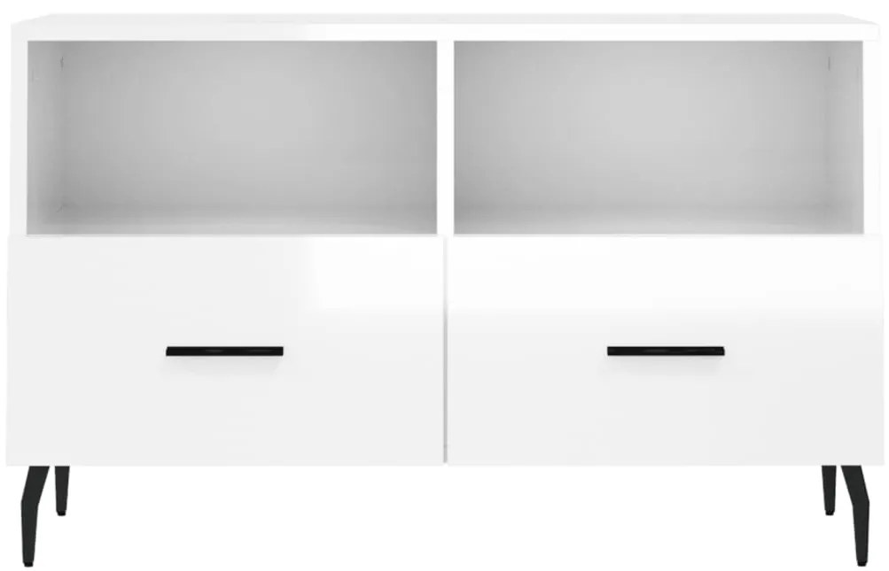 Móvel de TV 80x36x50 cm derivados de madeira branco brilhante