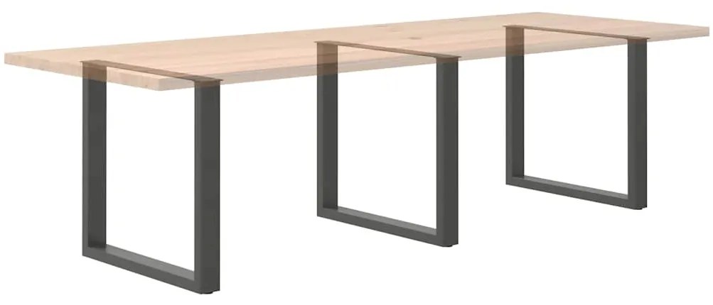 Pés para mesa de jantar em forma de U, 3 peças, antracite, 80x (72-73)