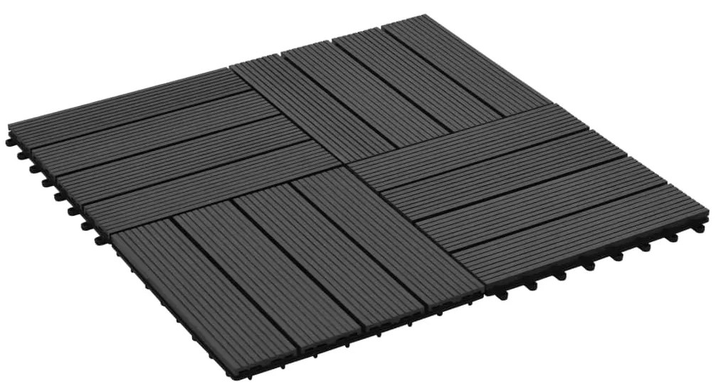 Ladrilhos de pavimento 11 pcs WPC 1m² 30x30 cm preto