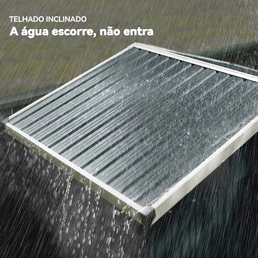 Abrigo de Jardim Metálico 136x87x179 cm Abrigo para Ferramentas com Porta de Correr Teto Inclinado e Luvas Cinzento Escuro