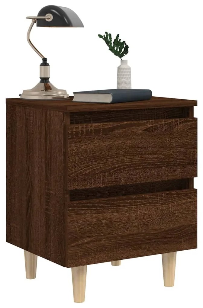 Conjunto de 2 Mesinhas de Cabeceira Bacco - Nogueira - Design Moderno