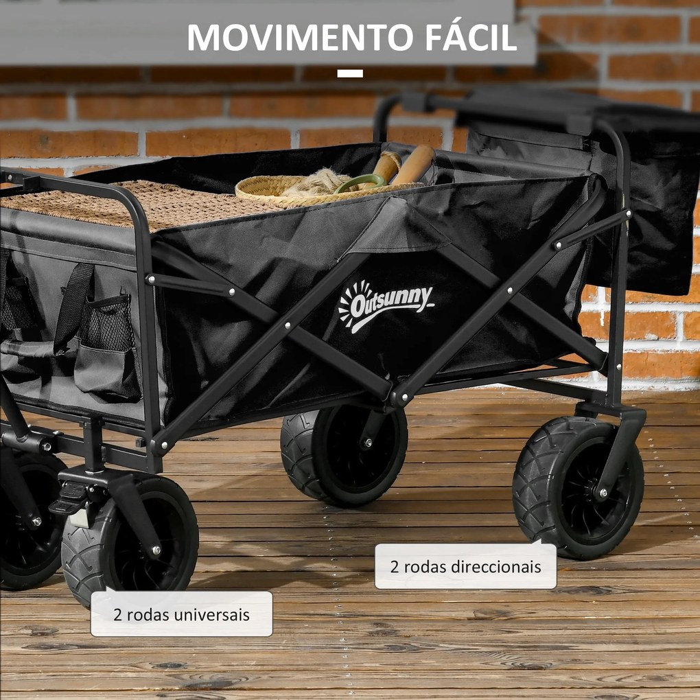Carrinho de Transporte com Bolsa Térmica Removível Carrinho Dobrável c