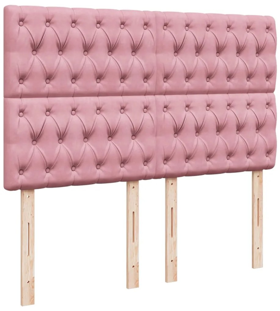 Cama com molas/colchão 140x190 cm veludo rosa