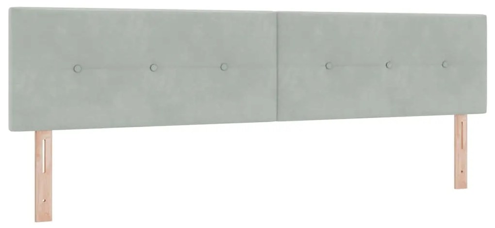 Cama Box Spring vidaXL com Colchão Cinza Claro 200x200 cm Veludo