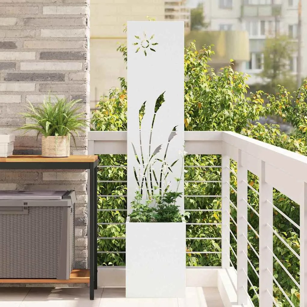 vidaXL Tela de Privacidade para Jardim Fretwork Branco 32 x 140 cm