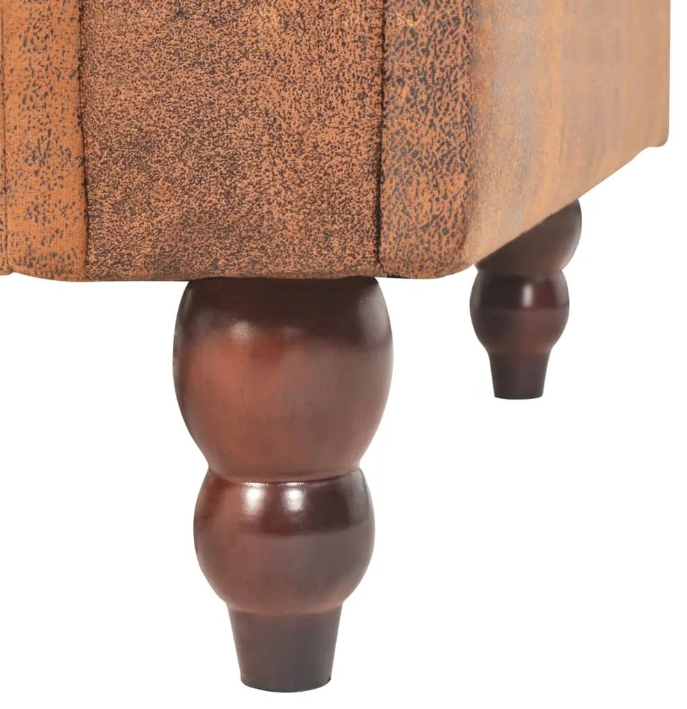 Sofá conversível 2lug. apoio braços camurça artificial castanho