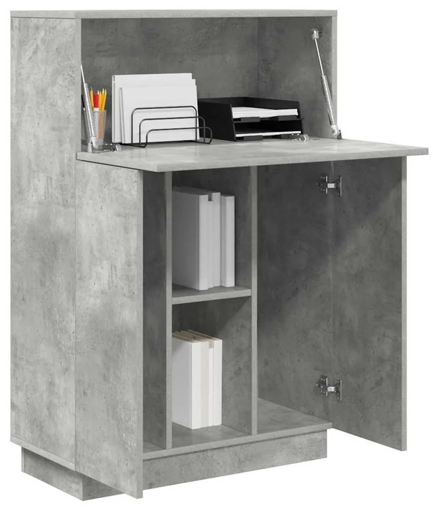 Mesa Cinza Concreto Cinza concreto Madeira engenheirada Padrão