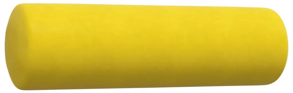 3 pcs conjunto de sofás com almofadões e rolos veludo amarelo