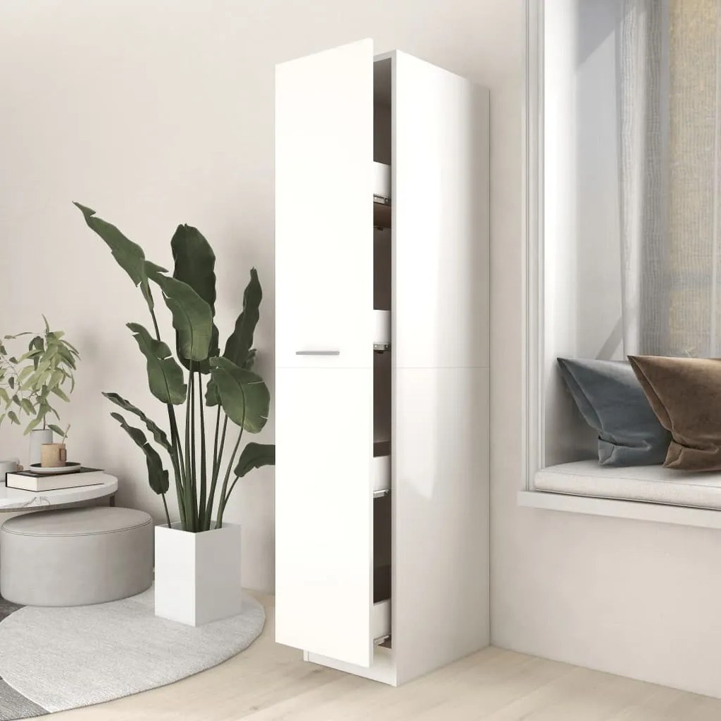 804220 vidaXL Armário boticário 30x42,5x150 cm contraplacado branco