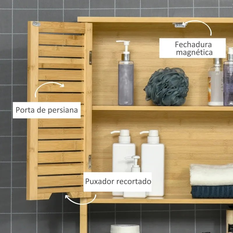 Armário de Casa de Banho para Sanita/Máquina de Lavar Cabah em Bambu -